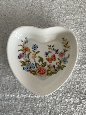 AYNSLEY “Cottage Garden” Heart Shaped Trinket Tray